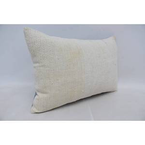 Beige tejido Ikat Patchwork lana almohada 16x24 pulgadas respetuoso con el medio ambiente antideslizante decorativo acento Floral Vintage patrón ropa de cama piso - Product Image 3