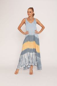 Robe longue Tie Dye de marque privée OEM avec motif uni Robe longue fantaisie à vendre par les exportateurs indiens - Product Image 4