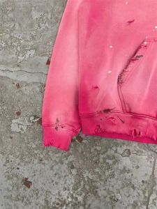 Sweat à capuche unisexe oversize avec fermeture éclair et double épaisseur pour hommes, effet soleil, délavé, délavé, vintage - Product Image 3