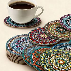 Modernos posavasos de estilo étnico, juego de 8 piezas - Product Image 2