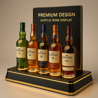Exhibidor de Alcohol Moderno y Ecológico de Acrílico Transparente, Panel de Madera Contrachapada, Mueble para el Hogar, Exhibidor de Licores y Vinos, 30-39