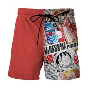 Pantalones de playa informales con estampado 3D de dibujos animados para hombre, pantalones cortos de malla de poliéster transpirable, ropa personalizada, antiarrugas, teñido liso - Product Image 1