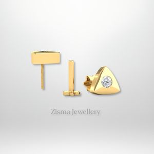 ต่างหูเพชรสามเหลี่ยมสุดหรู14K 18K เจาะทองและเครื่องประดับที่ดีห้องปฏิบัติการจริงปลูกและเพชรธรรมชาติได้รับการรับรอง IGI - Product Image 1