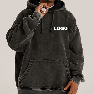 Nouveau Logo personnalisé de haute qualité blancs hommes lavé Vintage 550GSM 100% coton Applique pour pull surdimensionné lavage à l'acide - Product Image 6