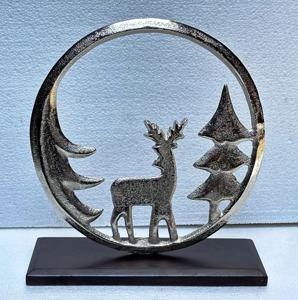 Décorations de Noël Offre Spéciale Festival de Noël renne en aluminium avec ornement de base en bois ornement de Noël - Product Image 2