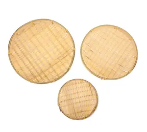 Оптовая продажа, новый дизайн, недорогая плетеная бамбуковая корзина для хранения из 3 предметов для верстака, полка для хранения лопат, сделано во Вьетнаме