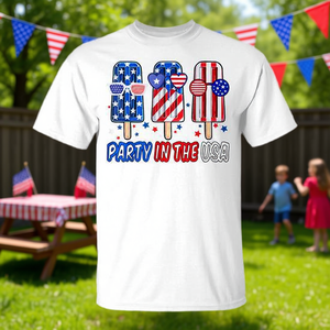 Maglietta Party In The Usa Popsicle con design della bandiera americana del 4 luglio per ragazzi - Product Image 3