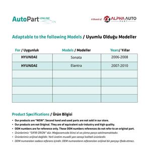 Kit de réparation de vitre avant gauche pour Hyundai Elantra, Sonata - Product Image 2