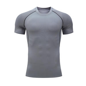 Chemise à manches courtes de compression décontractée pour homme de la meilleure qualité, respirante, séchage rapide, grande taille avec logo personnalisable, sans col - Product Image 4