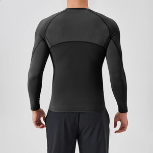 Nouveau design, meilleure qualité, rashguard de sport, t-shirt de compression pour la salle de sport, couleur contrastée, manches longues, spandex/polyester, rashguard pour homme - Product Image 2