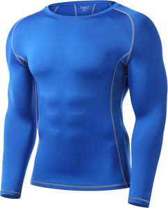 <b>Men's</b> <b>Compression</b> Gym Training Set Solid Pattern Breathable Long Sleeve Shirt <b>Shorts</b> Custom Logo Eco-Friendly Elastic Waist for - Product Image 3