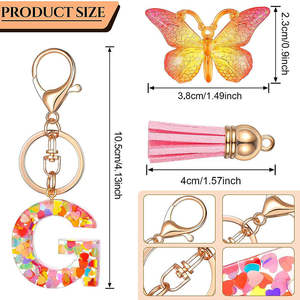 Llavero <span class=keywords><strong>de</strong></span> <span class=keywords><strong>Resina</strong></span> Personalizado Hecho a Mano, Letras del Alfabeto, Forma DIY, Regalo con Impresión Colorida - Product Image 4