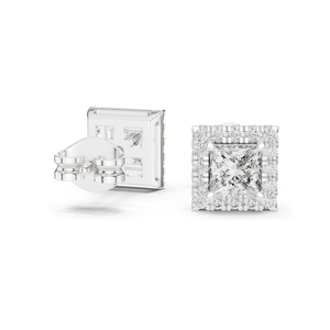 Pendientes de Diamante de Laboratorio con Corte Princesa de 1.288 CT, Claridad VVS-VS EF, Oro de 18KT, 14KT, 10KT y Plata 925, Oro Rosa, Amarillo, Blanco - Product Image 6