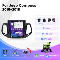 MEKEDE TS-Reproductor de audio para coche, Radio con Android, WIFI, 4G, DVR, DSP, TMPS, para Jeep Compass 2016-2018