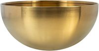Grand saladier artisanal en laiton avec bord doré, design classique, compatible lave-vaisselle et four, vaisselle de fête écologique