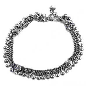 Tobillera Colgante de Plata 925 con Incrustaciones de Diamantes o Perlas Personalizadas para Mujer - Chapada en Oro - Product Image 3