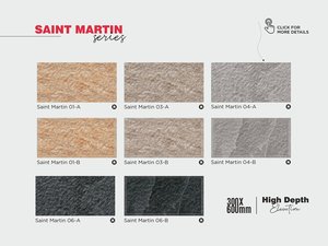 Carreaux de mur en céramique à grande profondeur | Carreaux d'élévation extérieurs numériques de 300x450mm pour la conception de murs extérieurs et intérieurs - Product Image 4