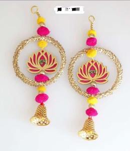 Colgantes de loto para decoración, colgantes de pared florales para colgar en el templo, boda y decoración de todos los festivales, telón de fondo de loto Shubh Labh - Product Image 1