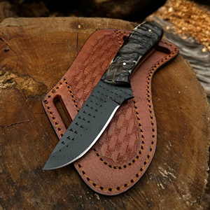 Cuchillo Vaquero Artesanal de Acero Raspado con Mango de Cuerno de Carnero, Funda de Cuero Pancake, Hoja Fija, Utilitario, Personalizable, OEM, DIY, EDC - Product Image 4