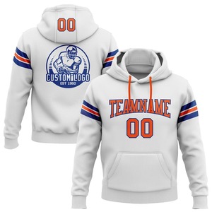 Venta al por mayor y Dropship personalizado cosido blanco naranja-Royal fútbol pulóver Sudadera con capucha - Product Image 1