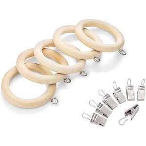 Nueva venta personalizada ventana de madera cortina cortinas ojal anillo decoración del hogar cortina de madera anillo de la India - Product Image 5