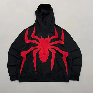 Nueva Sudadera con Capucha Estilo Hip Hop Urbano Informal para Exteriores, Sudadera con Capucha con Estampado de Calavera y Araña, Sudadera Térmica de Color Sólido para Hombre - Product Image 1