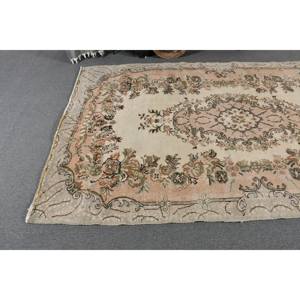 พรมตุรกีวินเทจคลาสสิกสีเบจสีชมพู5.6 x ผ้าขนสัตว์ปะต่อสานสำหรับห้องนั่งเล่นปริศนารูปสี่เหลี่ยมผืนผ้าลายห้องโถงน้ำยาง - Product Image 3