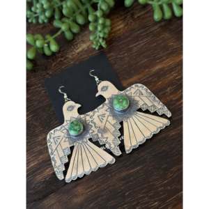Pendientes Colgantes de Plata de Ley y Oro Sonora Hechos a Mano por los Navajo, Joyería Cultural Coleccionable - Product Image 4