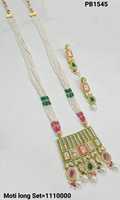 Elegante Collar Étnico Tradicional Chapado en Oro con Flores, Joyería India de Aleación de Lujo para Mujeres y Niñas, Perla con Imperfecciones