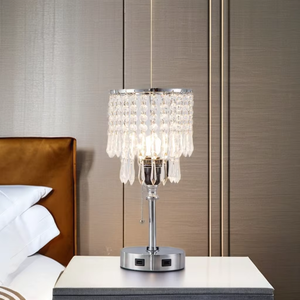 Touch Control Dimming Metal Cone LED Table Lamp with Flexible Design 3-Hole AC US <strong>Plug</strong> <strong>Socket</strong> for Home Bedroom Use - Product Image 1
