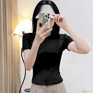 Camiseta Deportiva Ajustada para Mujer, para Gimnasio, Yoga, Pickleball, Elástica en 4 Direcciones, Fresca - Product Image 1