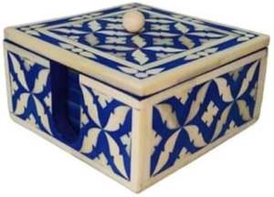 Decorative Bone Inlay Handmade Eco-Friendly Square Bohemian Coaster Intricate Pattern Designed for Premium Table Styling <b>Cheap</b> - Product Image 3