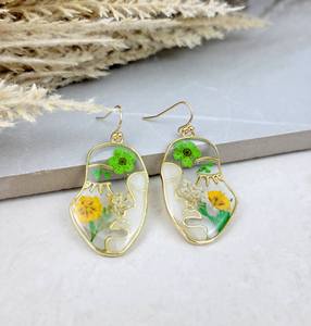 Stylish <b>Resin</b> Stud Earrings Collection | Lightweight Women's Handmade Vintage Traditional Earrings | Modern Casual Party Wear - Product Image 3