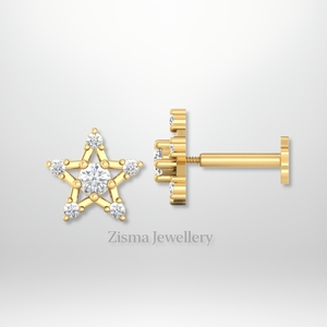 Luxury Diamond Star <b>Stud</b> Earrings Celestial Jewelry 14K 18K Solid Gold VVS DEF Real Lab Grown Natural Diamonds IGI GIA Certified - Product Image 3