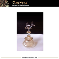 Flacons de parfum en verre/cristal, best-sellers, avec bouchon animal unique, fabriqués à la main en Égypte, gravure à l'acide, pulvérisateur à pompe, gravure dorée, Reed
