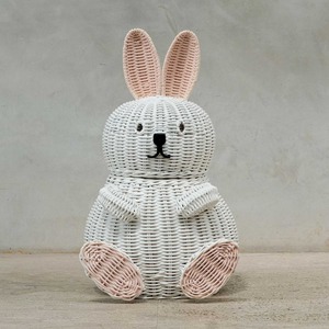 Cesta de Almacenamiento Multiusos Moderna y Ecológica de Ratán Natural Bunny - Product Image 1