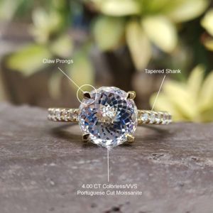 IGI Certified Lab Grown Rose Cut Diamond Promise Proposal Rings for Women Made in 925 Sterling Silver - Product Image 5