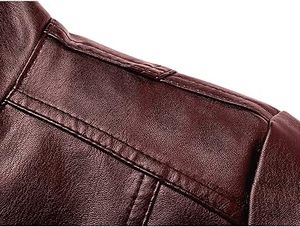 เสื้อแจ็คเก็ตหนังวัวสำหรับผู้ชาย ระบายอากาศได้ดี เป็นมิตรกับสิ่งแวดล้อม แห้งเร็ว อุ่นสำหรับฤดูหนาว คอตั้ง สวมใส่สบายๆ คุณภาพสูง ปรับแต่งได้ - Product Image 3