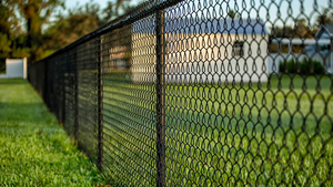 รั้วตาข่ายลวดเหล็กชุบสังกะสีเคลือบพีวีซีสีดำ ขนาด 6 ฟุต รั้วสวนโลหะ รั้วลวดตาข่ายแบบไซโคลน รั้วลวดตาข่ายแบบเพชร ราคา - Product Image 3