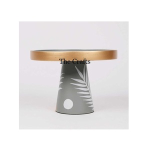 Juego de diferentes tamaños de 2 soportes para servir aperitivos de pastel Servidor de pastel de madera con tapa de alambre de hierro y perilla de madera - Product Image 5