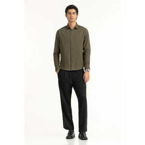 Camisas Casuales para Hombre, 100% Algodón, Cierre Cruzado, Diseño a Rayas, Antiarrugas, Corte Regular para el Trabajo - Product Image 2