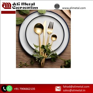 High Quality Decent Flatware Stainless Steel <b>Set</b> <b>Golden</b> Polished Dinnerware <b>Cutlery</b> <b>Set</b> Tableware For Event Party Hotels - Product Image 5