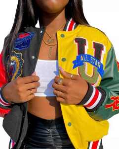 แจ็กเก็ตแฟชั่นมหาวิทยาลัยสำหรับผู้ชายผ้าแคนวาสแบบเย็บปะติด2025ปกตั้งระบายอากาศได้ดีเป็นมิตรกับสิ่งแวดล้อม - Product Image 6