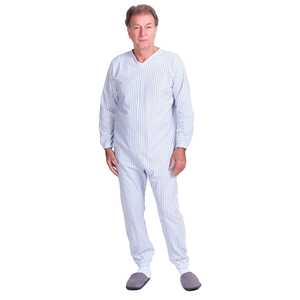 Pijama de Invierno 100% Algodón, Suave para la Piel, de un Solo Color, con Cierre Trasero -9012-F- Mantas de Coral para el Hogar para Personas con Alzheimer y Demencia - Product Image 2