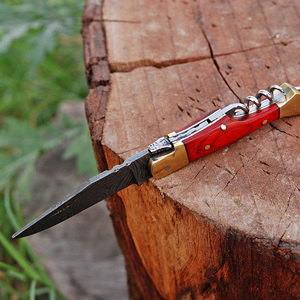 Cuchillo de bolsillo portátil de 7 pulgadas con mango de madera, nuevo cuchillo plegable para acampar al aire libre, borde dentado personalizable, soporte ODM/OEM - Product Image 2