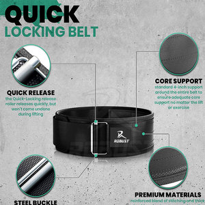 Cinturón de Levantamiento de Pesas Transpirable de Nailon y Neopreno con Cierre de Gancho y Bucle para Entrenamiento de Fuerza en el Gimnasio - Product Image 5