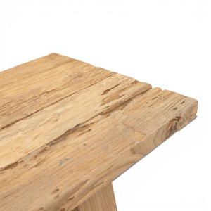 Banc de jardin rustique en bois massif pour extérieur, durable, résistant aux intempéries, en teck recyclé, pour parc - Product Image 6