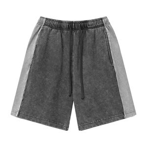 กางเกงขาสั้นผู้ชายสไตล์สตรีทแวร์ผ้าฝ้ายฟอกสี ลวดลายเรียบง่าย ทรงหลวม สวมใส่สบาย มีเชือกผูกเอว รุ่นใหม่ล่าสุด - Product Image 3