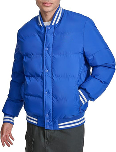 Chaqueta de Lona Azul Personalizada para Hombre con Cuello Alto, Elegante y Cálida, Diseño Ligero e Impermeable para Invierno - Product Image 3
