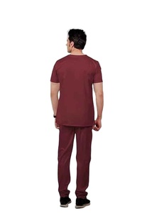 Wholesale 2024 Customized V Neck Poly Cotton Medical Scrubs High Quality Unisex Nursing Nurse Medical Suit Doctors <b>Dropshipping</b> - Product Image 2